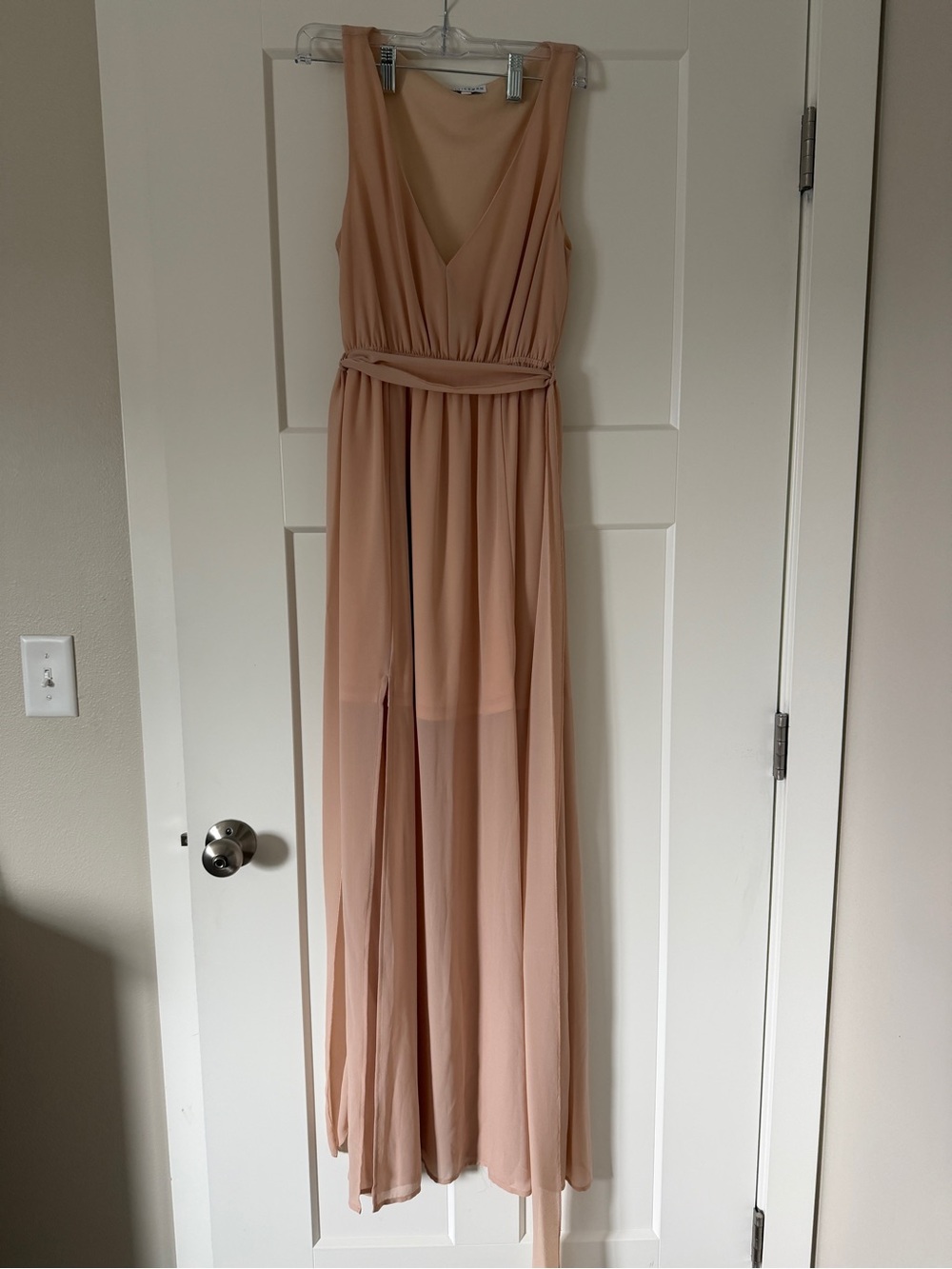Baltic Born Sleeveless V-Neck Boho Maxi Dress in Blush